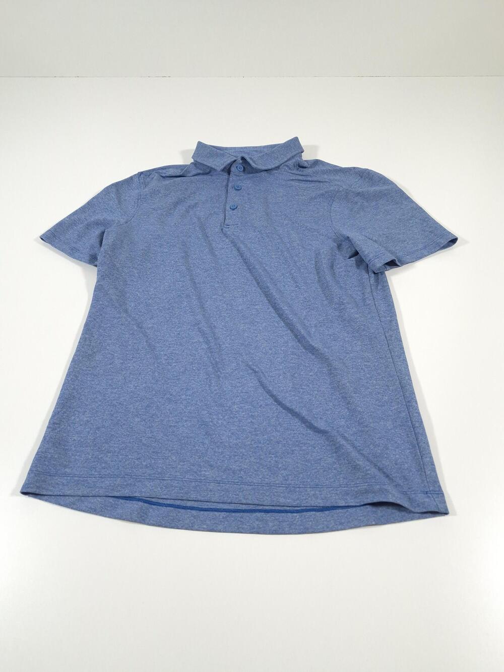 Lululemon Polo Shirt Men's Small Blue Jersey Performance Casual